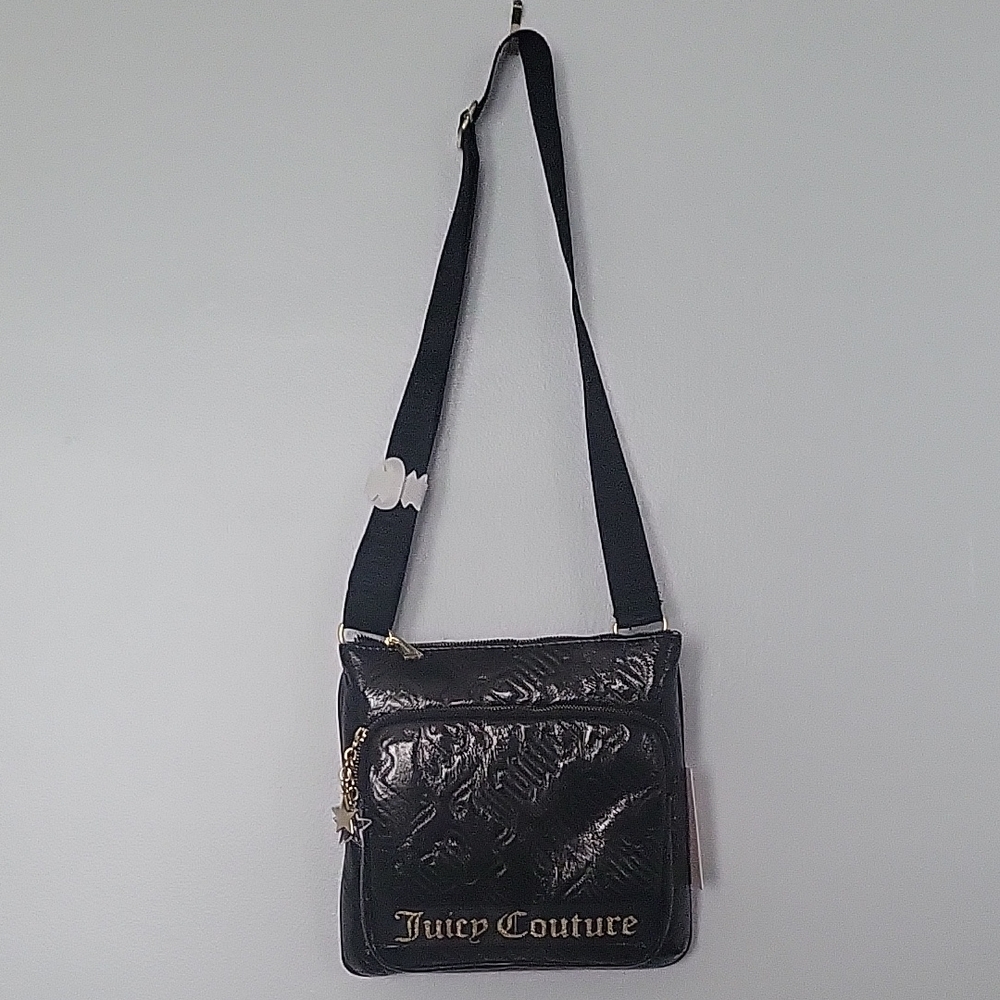 NWT Juicy Couture Black Cross Body Bag Textured Design